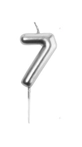 VELA NUMERO 7 PLATEADA